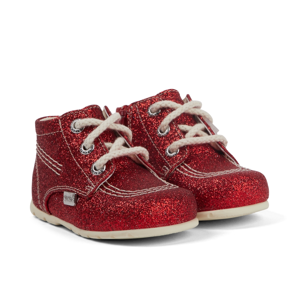 Infant Unisex Kick Hi Glitter Boots Red