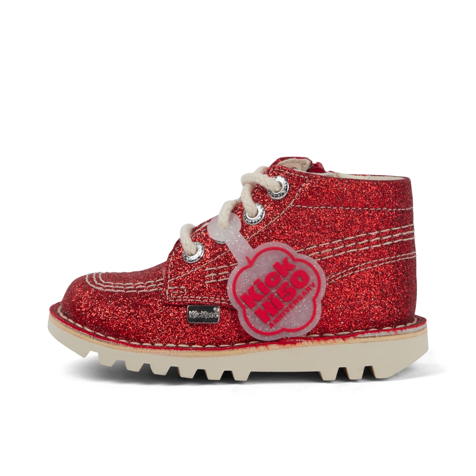 Infant Unisex Kick Hi Glitter Boots Red