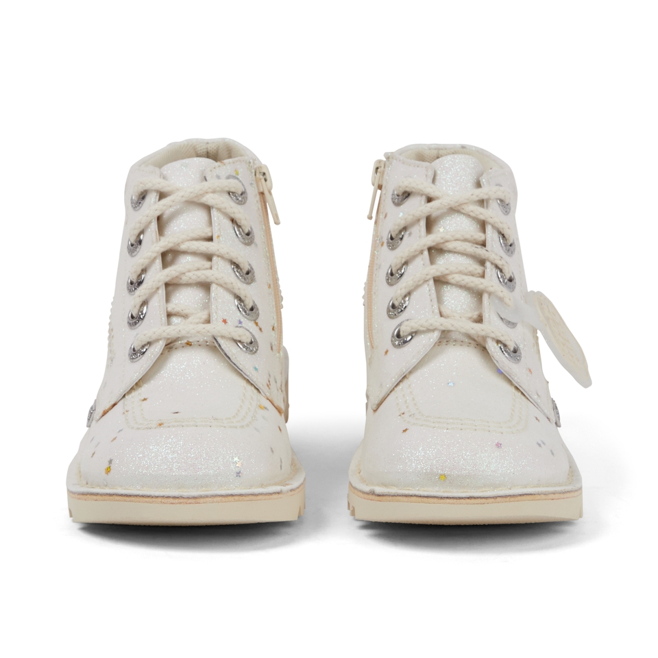 Junior Unisex Kick Hi Glitter Boots White