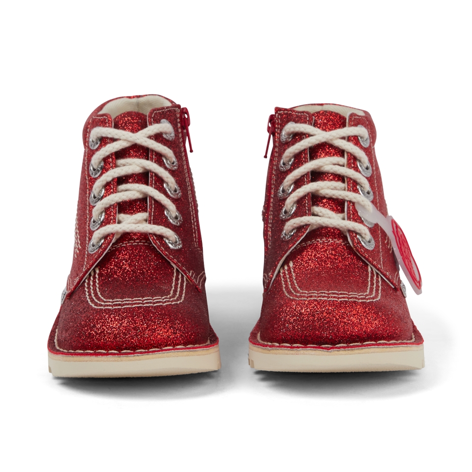 Junior Unisex Kick Hi Glitter Shoes Red