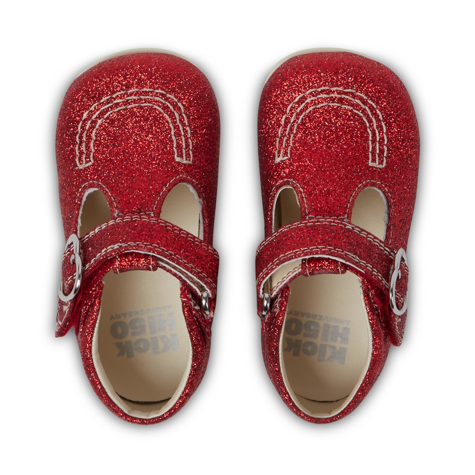Infant Unisex Kick T Glitter Shoes Red