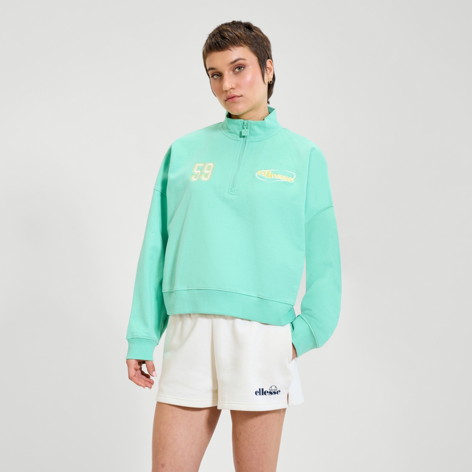 Sweatshirt Constanta mit 1/4-Reißverschluss für Damen Grün