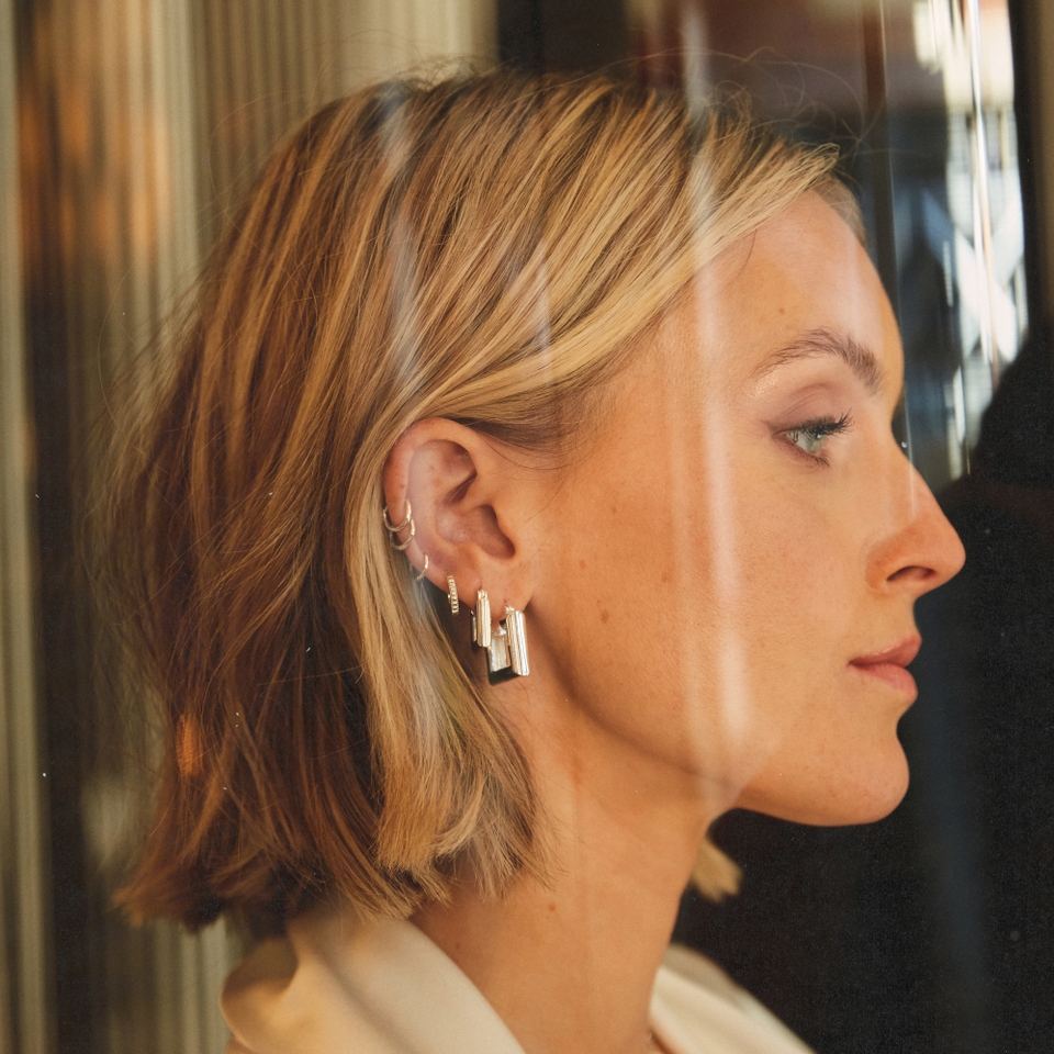 Daisy London x Polly Sayer Mini Chubby Square Earrings