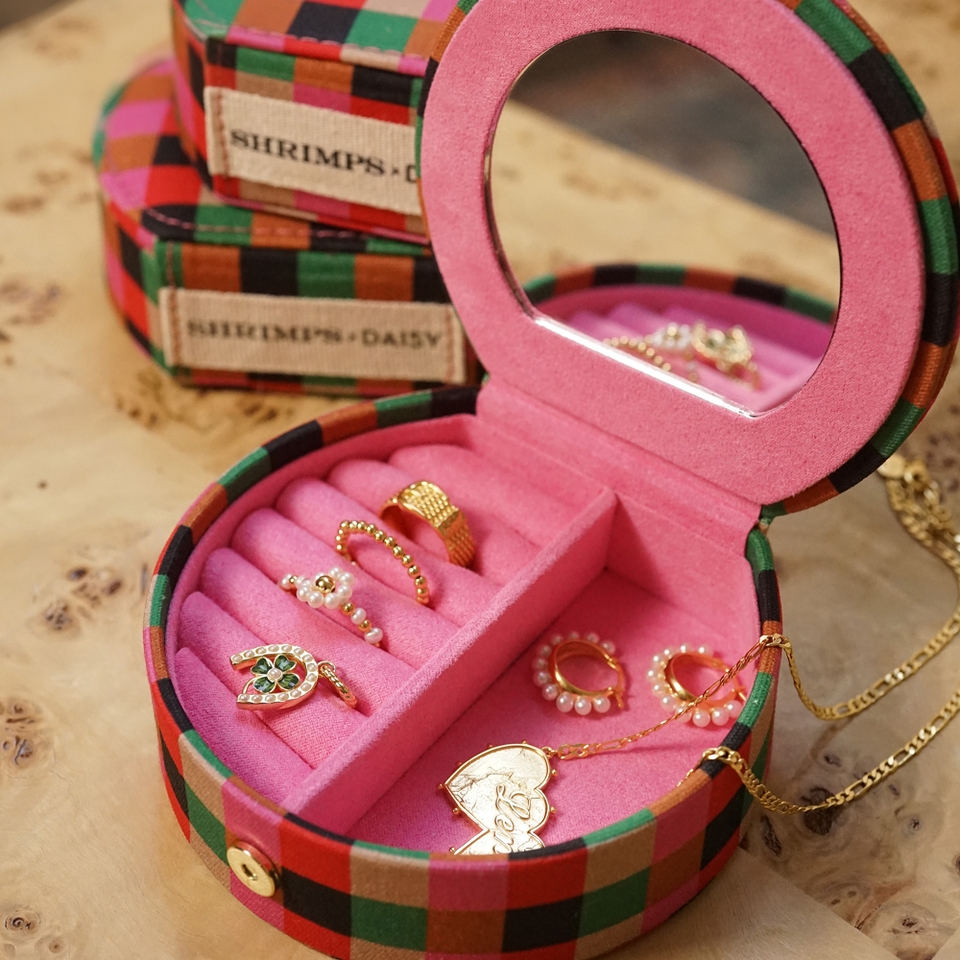 Daisy London x Shrimps Compact Cotton-Canvas Jewellery Case