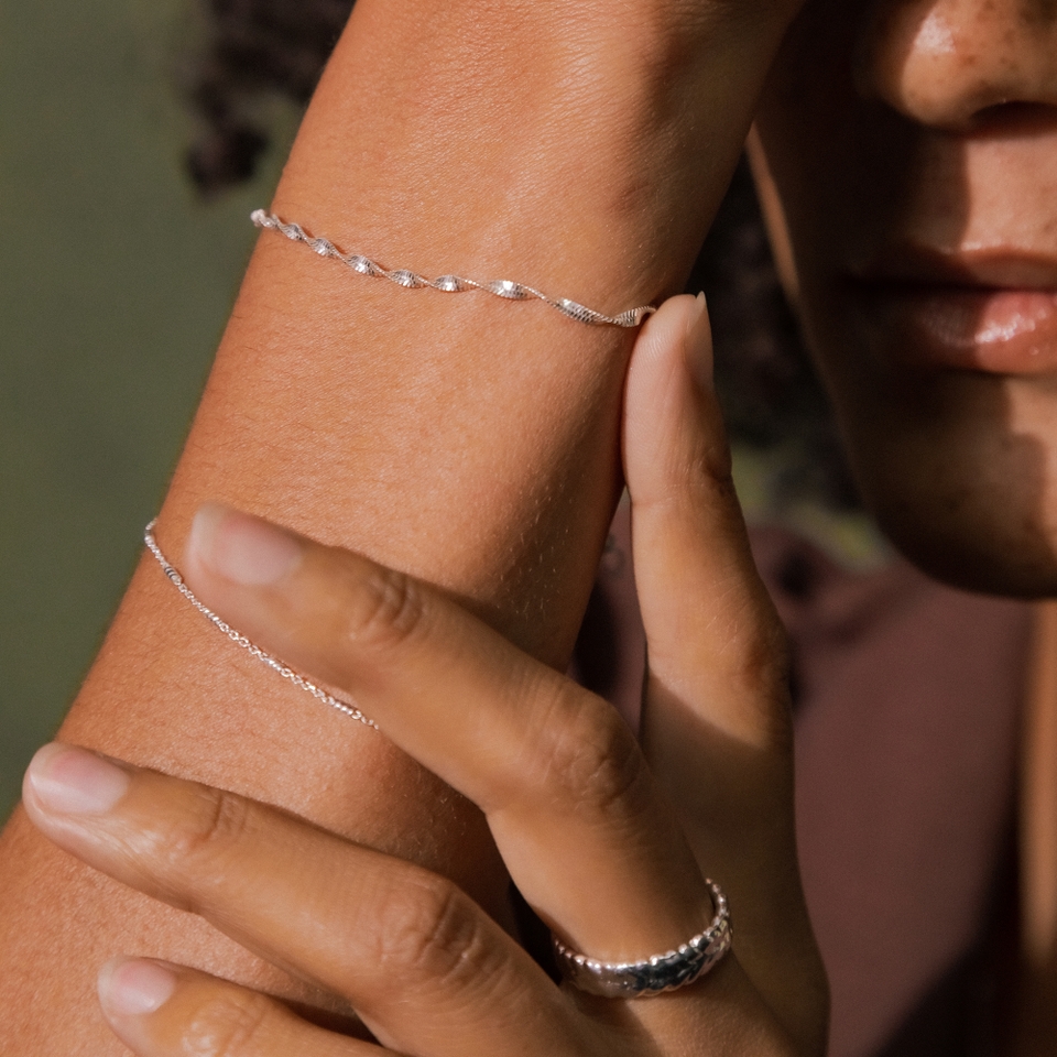 Daisy London Helix Twisted Sterling Silver Bracelet