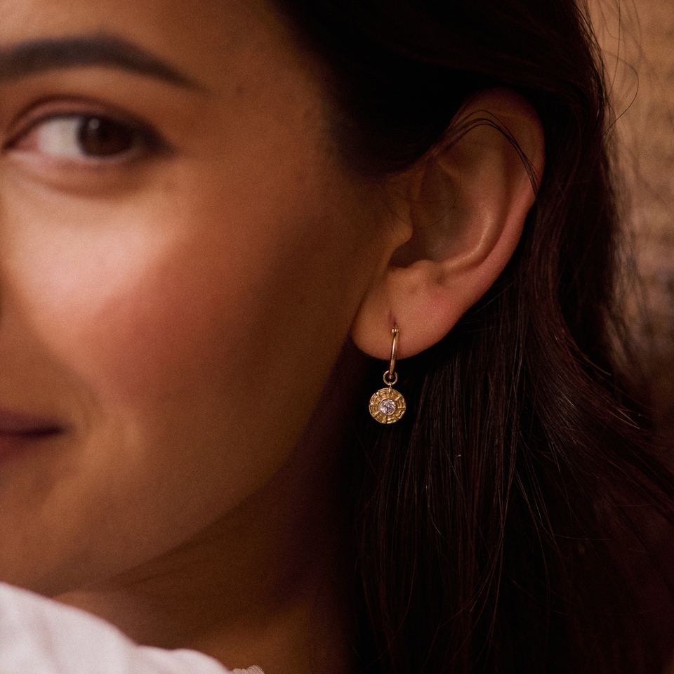 Daisy London Apollo Sparkle 18k Gold-Plated Drop Earrings