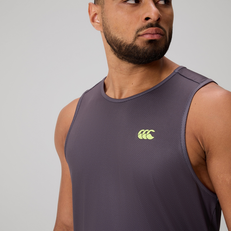 MENS TEMPO+ SINGLET BLACKENED PEARL