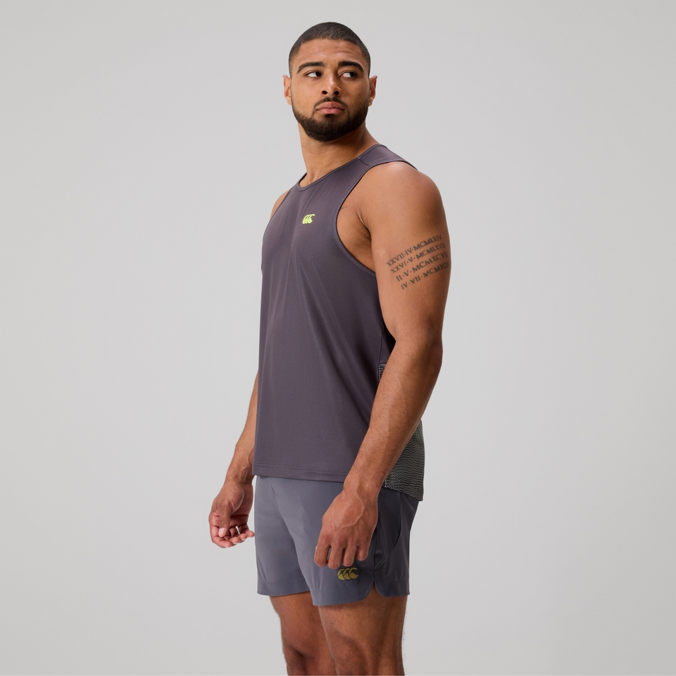 MENS TEMPO+ SINGLET BLACKENED PEARL