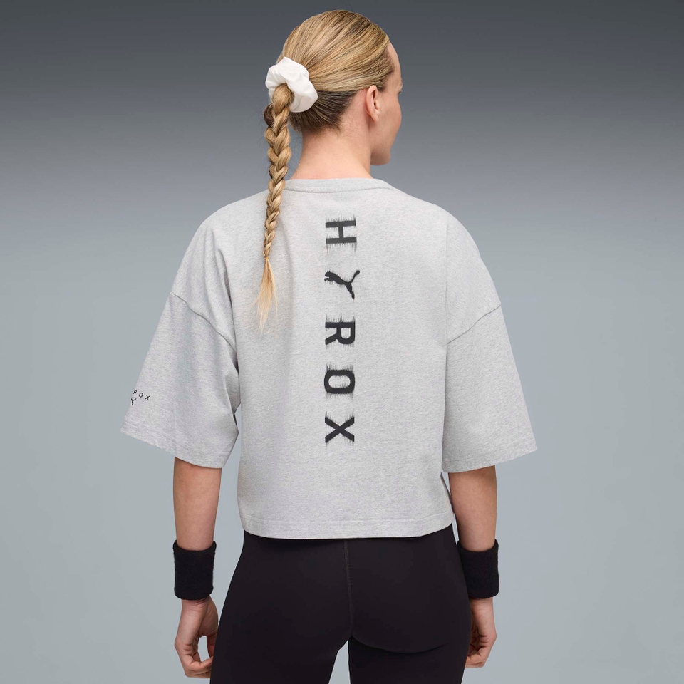 Hyrox W PUMA x HYROX CROPPED LIFESTYLE TEE - Gray