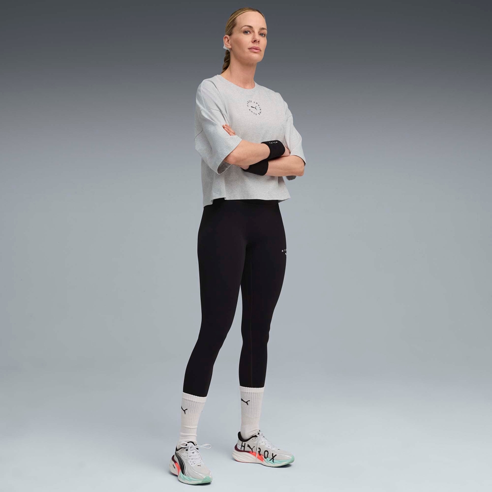 Hyrox W PUMA x HYROX CROPPED LIFESTYLE TEE - Gray