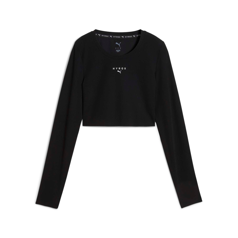 Hyrox W PUMA x HYROX SHAPELUXE LS CROP TEE - Black