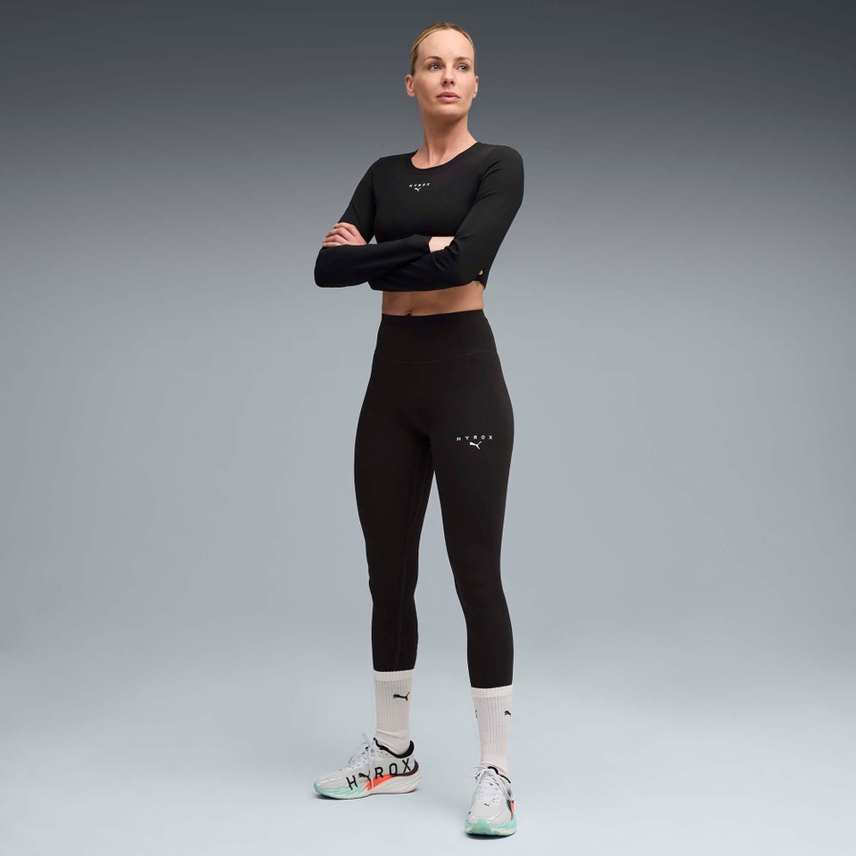 Hyrox W PUMA x HYROX SHAPELUXE LS CROP TEE - Black