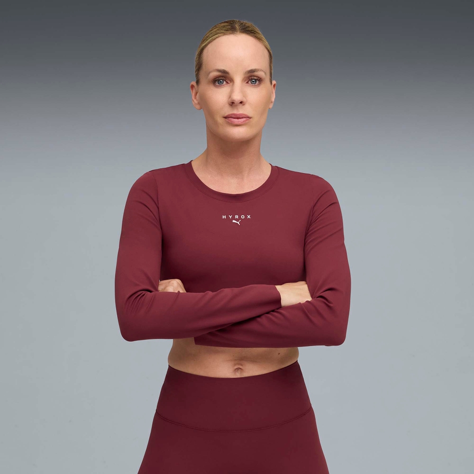 Hyrox W PUMA x HYROX SHAPELUXE LS CROP TEE - Red