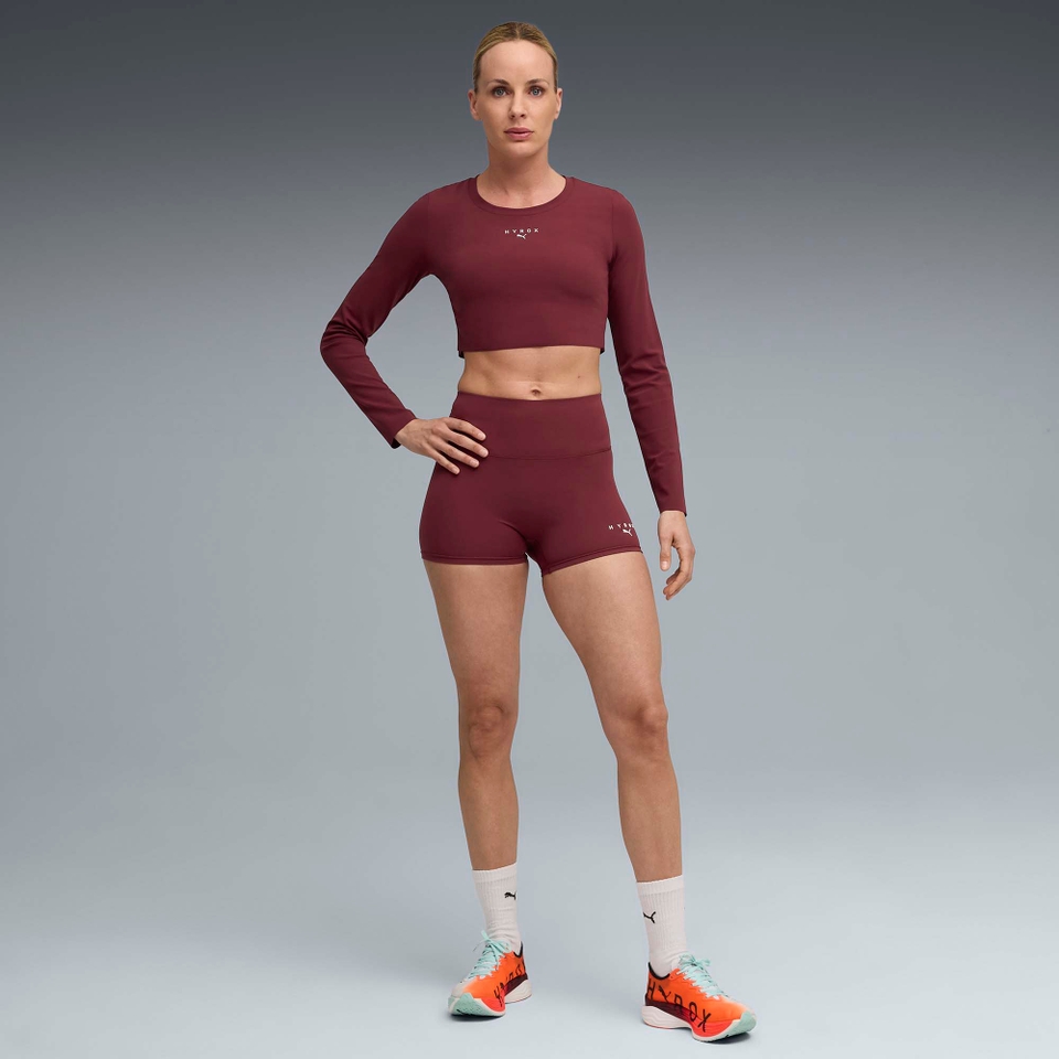 Hyrox W PUMA x HYROX SHAPELUXE LS CROP TEE - Red