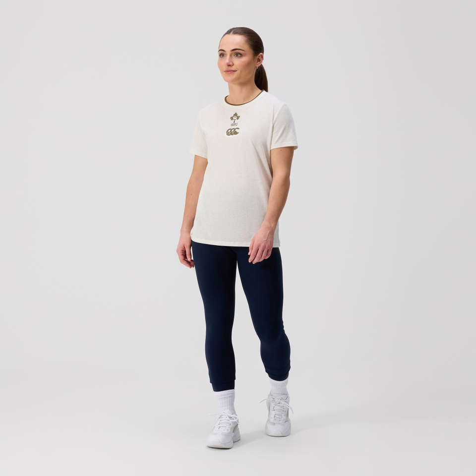 Womens Ireland Cotton Tee Cream Marl