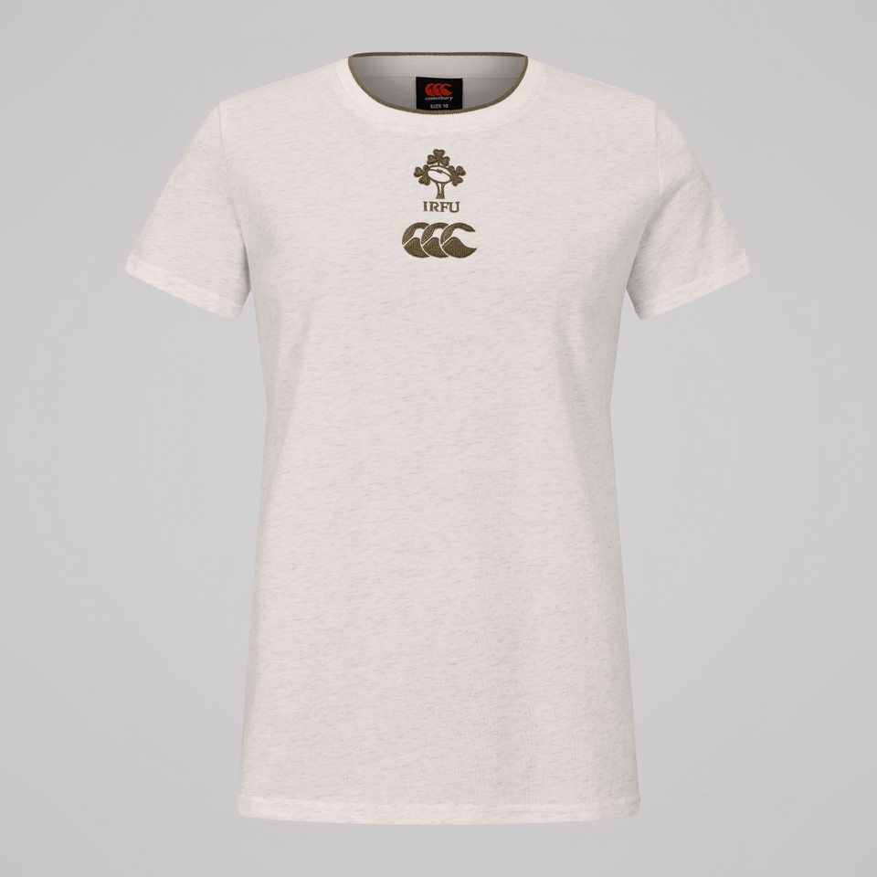Womens Ireland Cotton Tee Cream Marl