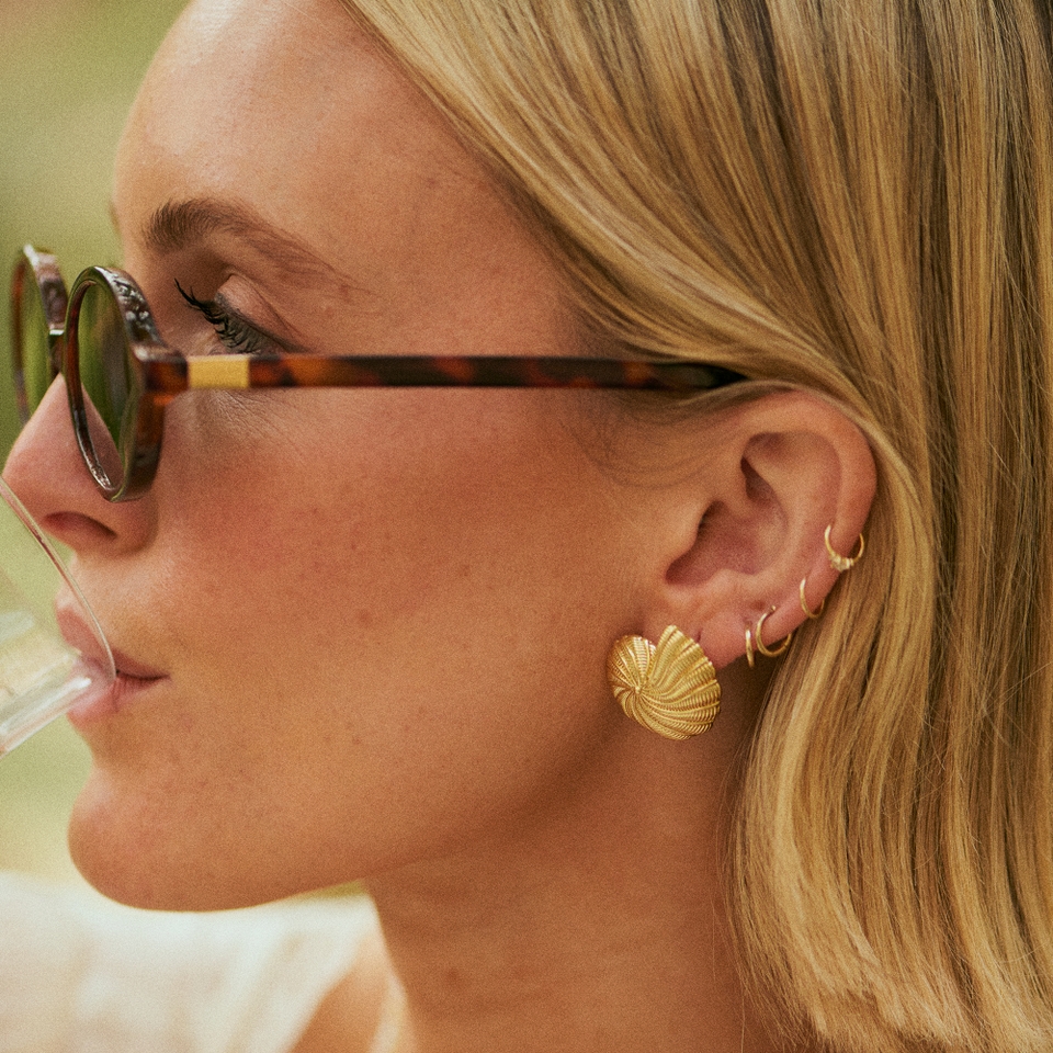 Daisy London x Polly Sayer Oversized Shell Stud Earrings