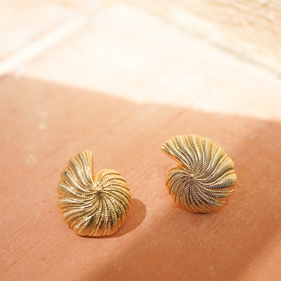 Daisy London x Polly Sayer Oversized Shell Stud Earrings