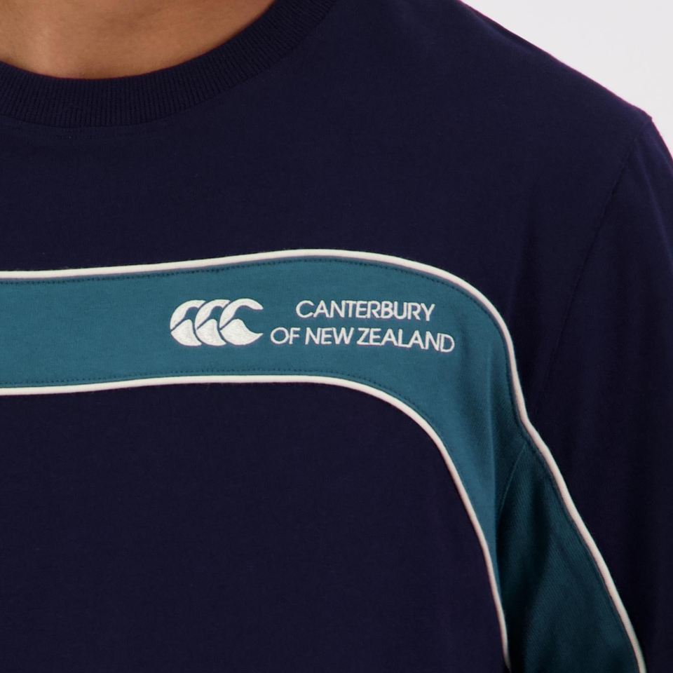 MENS HERITAGE PANELLED T-SHIRT NAVY