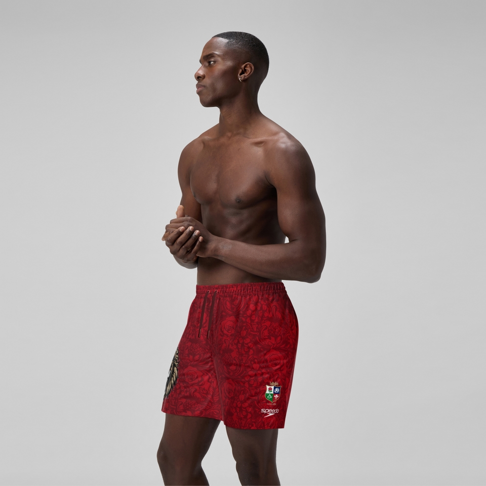 Men's British & Irish Lions 16" Swim Shorts Red