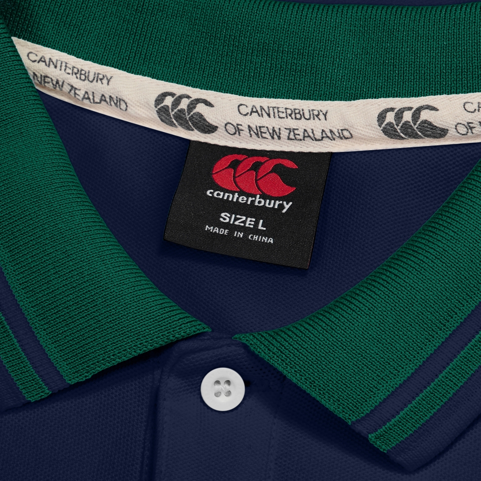 Mens Chest Stripe Polo Navy