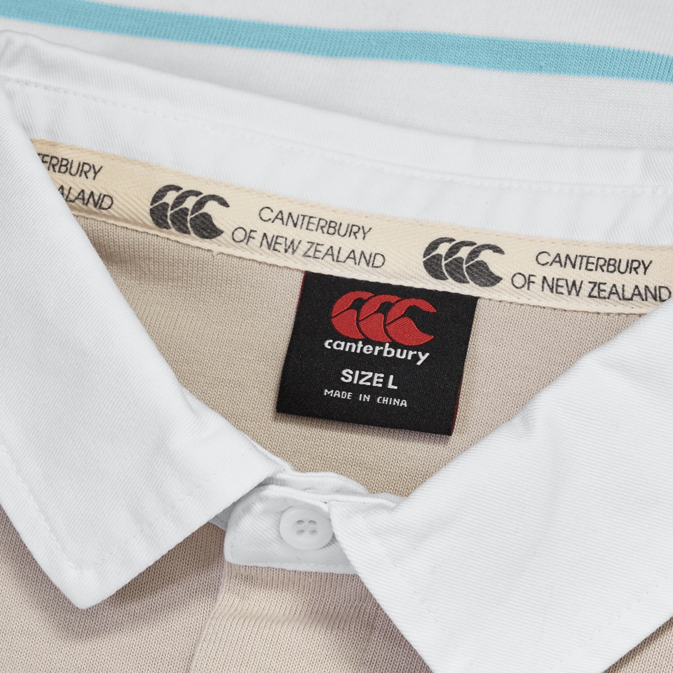 Mens Multi Stripe Rugby Jersey Beige