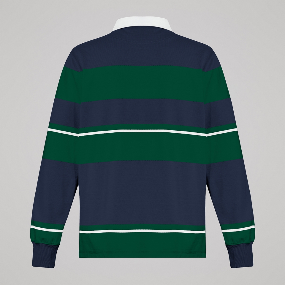 Mens Multi Stripe Rugby Jersey Navy