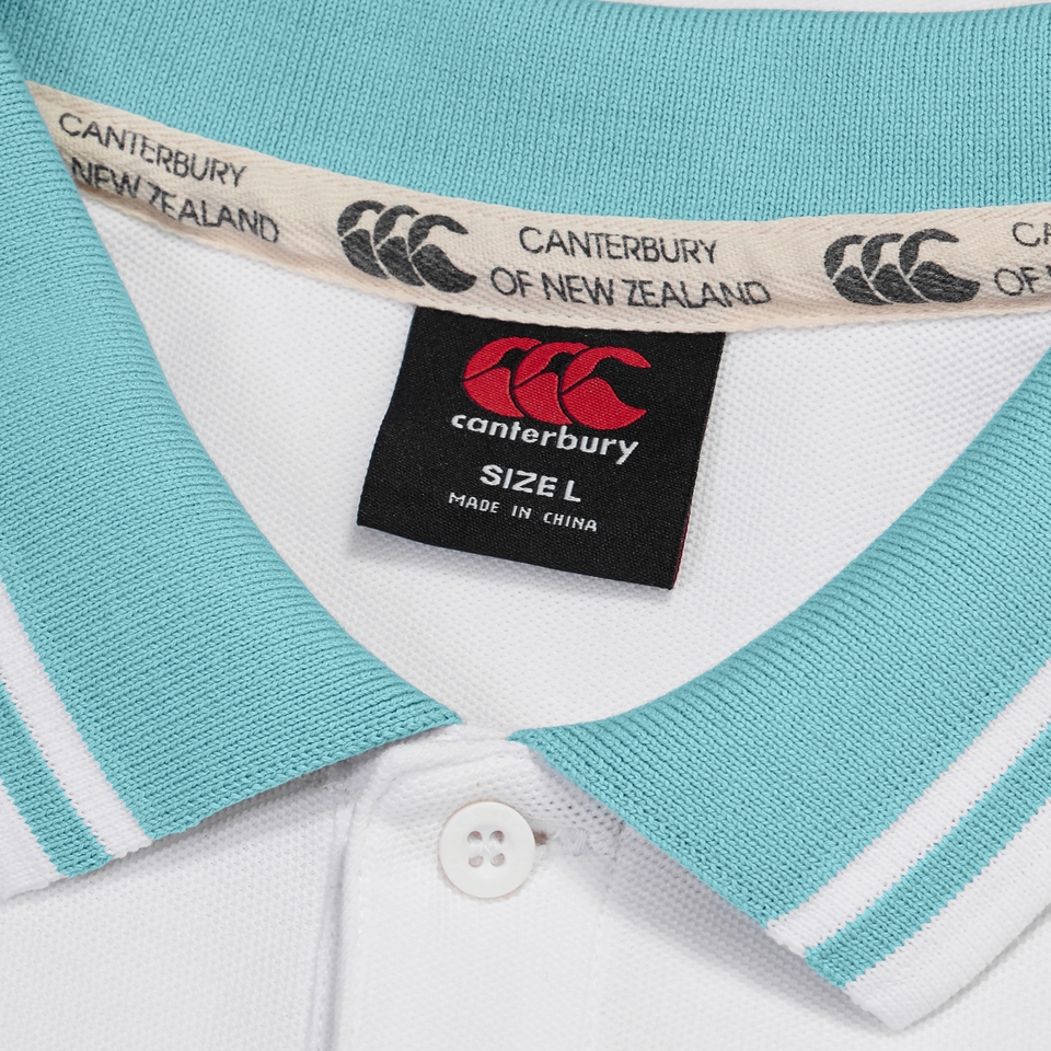 Mens Chest Stripe Polo White