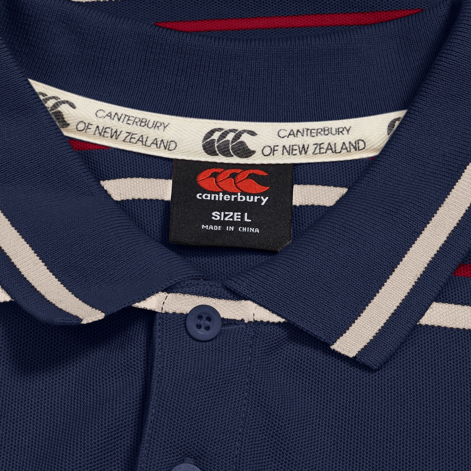 Mens Multi Stripe Polo Navy