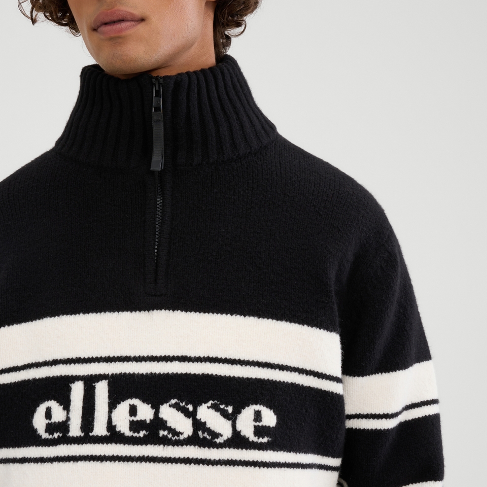 Men's Palloni Knitted 1/4 Zip Sweatshirt Black