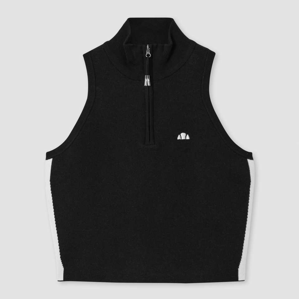 Women's Surista Knitted 1/4 Zip Top Black