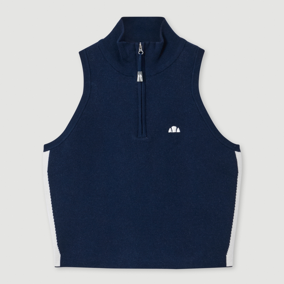 Women's Surista Knitted 1/4 Zip Top Navy
