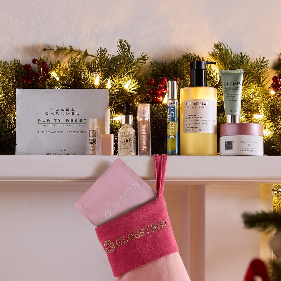 GLOSSYBOX Christmas Stocking filled with beauty products