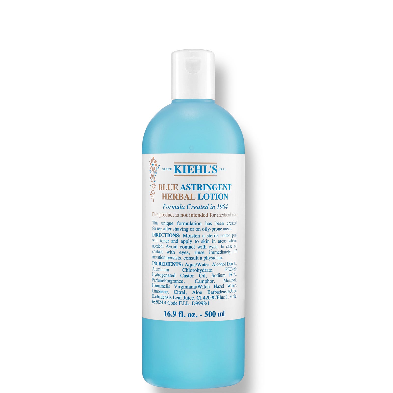 Kiehl's Blue Astringent Herbal Toner 500ml - Super Size | LOOKFANTASTIC