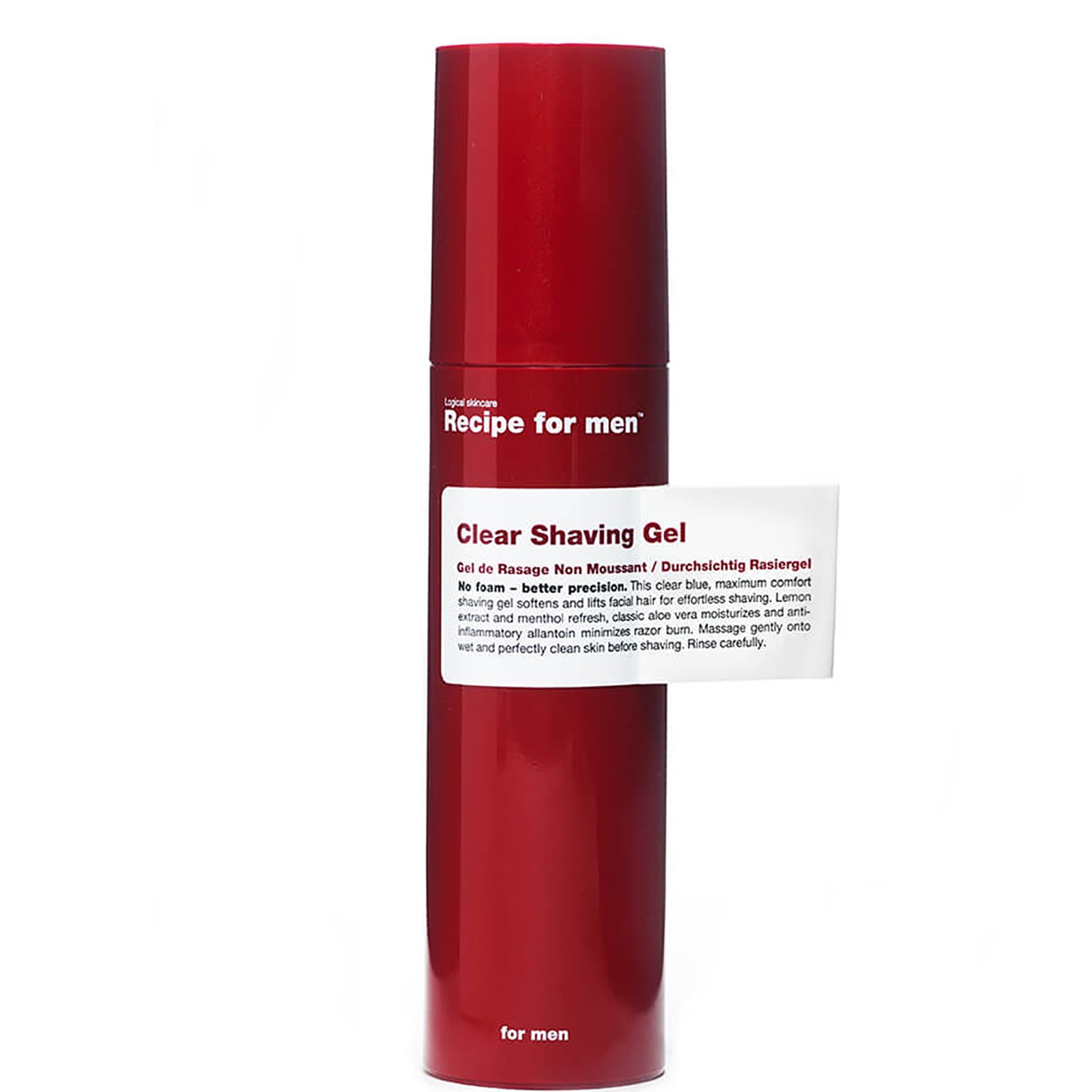 Gel de afeitar clear de recipe for men 100 ml lookfantastic