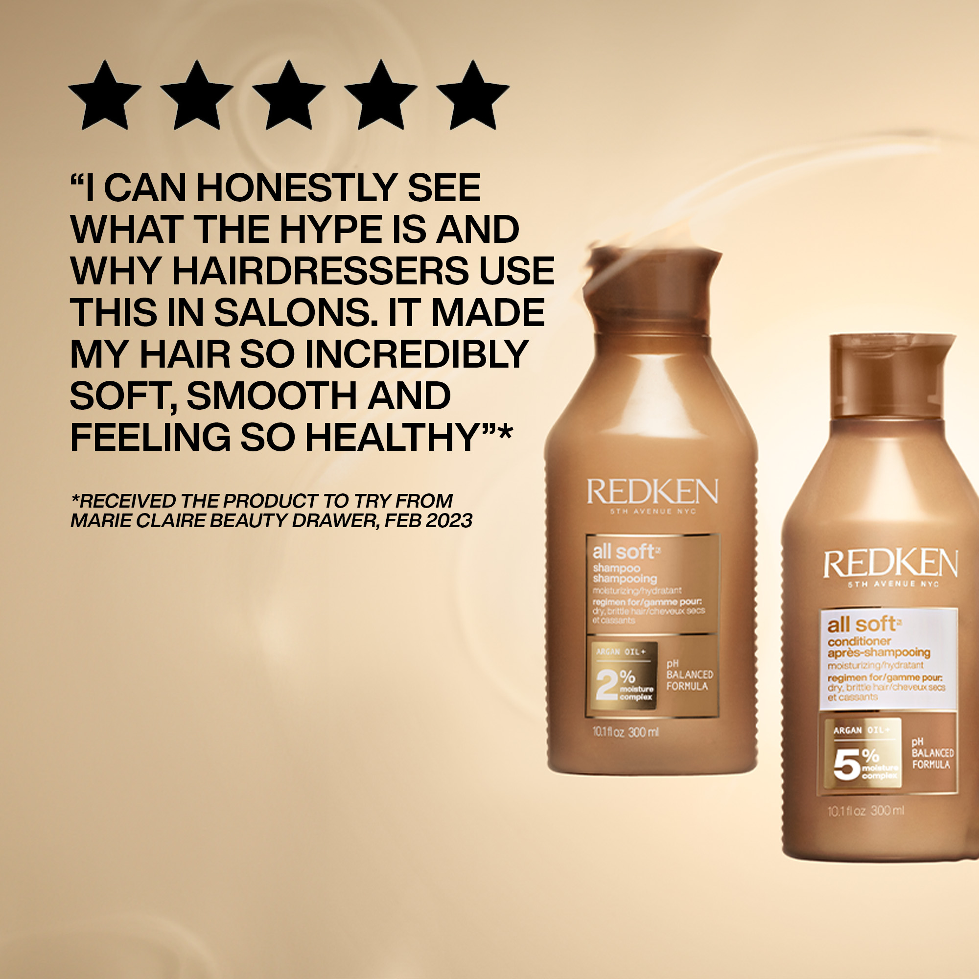 Redken All Soft Shampoo 300ml and Conditioner 300ml Hydrating