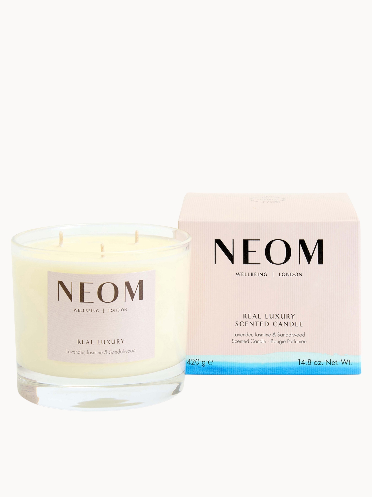 NEOM: NEOM Wellbeing Real Luxury De-Stress Scented 3 Wick Candle