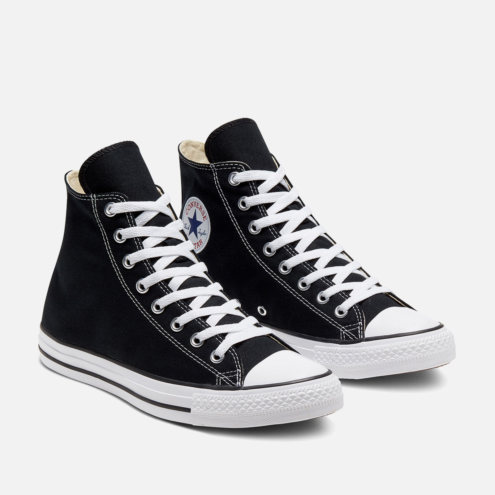 Solid black converse hot sale high tops