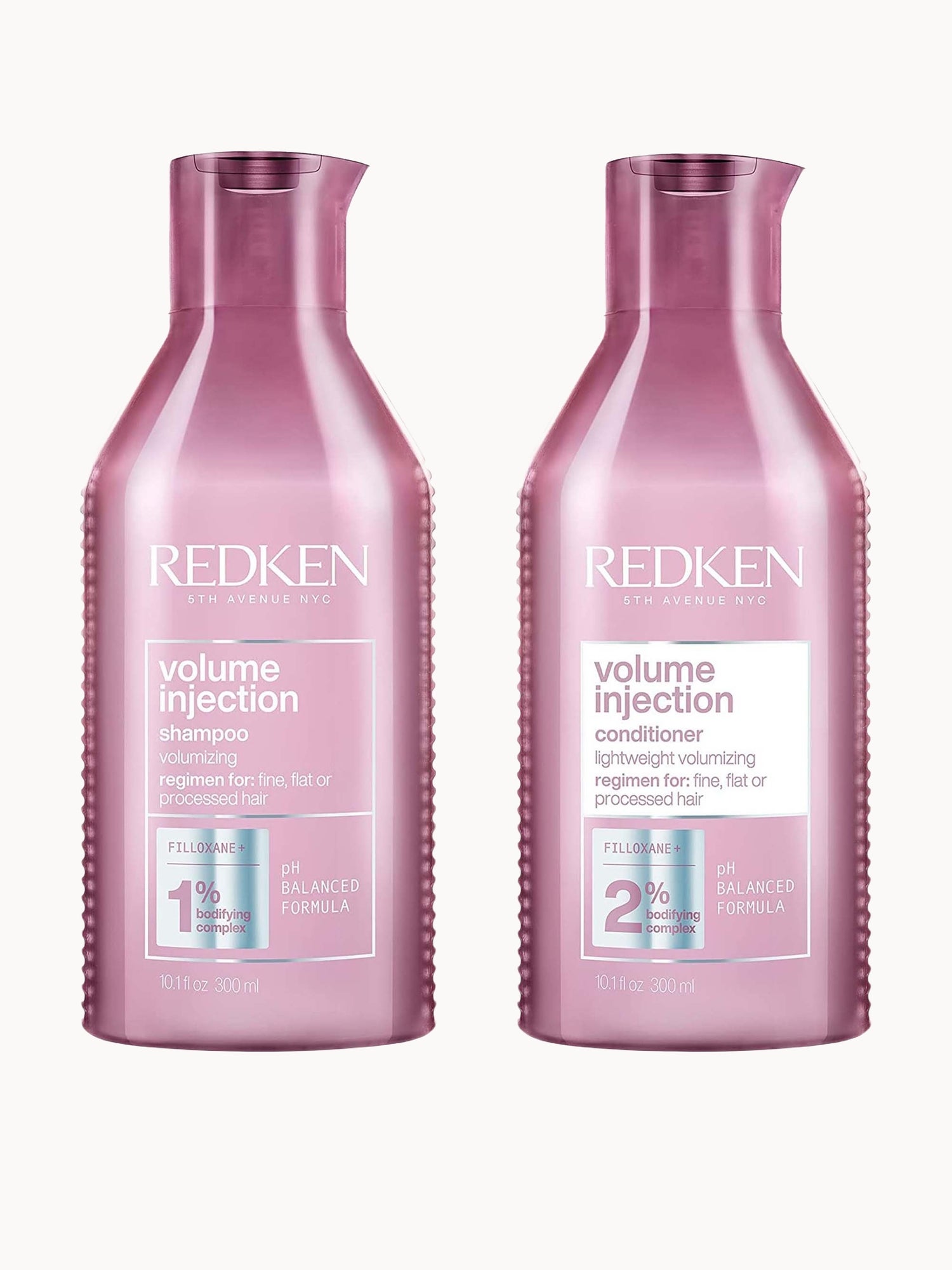 Redken Volume Injection Shampoo 300ml and Conditioner 300ml Set for Fine, Flat Hair, Adds Lift and Volume
