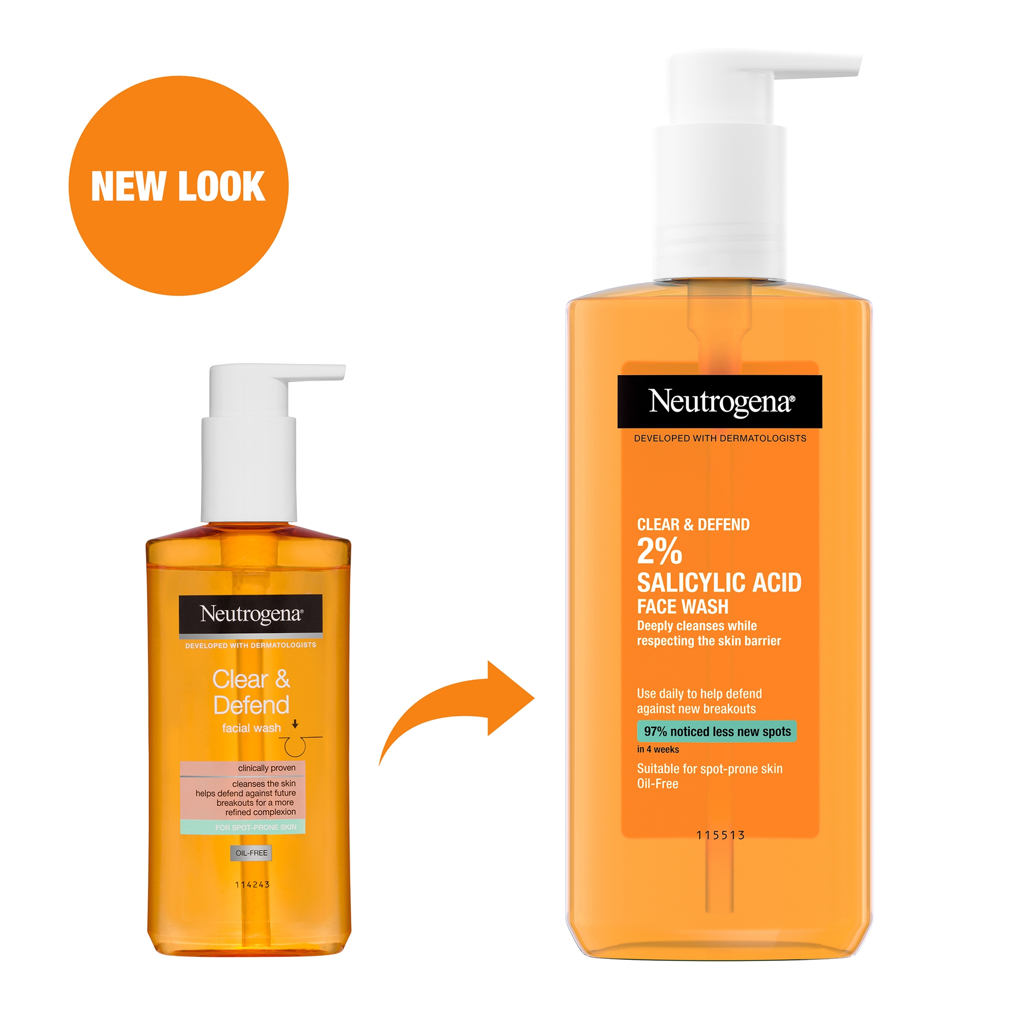 Neutrogena Clear and Defend 2 Salicylic Acid Face Wash 200ml LOOKFANTASTIC