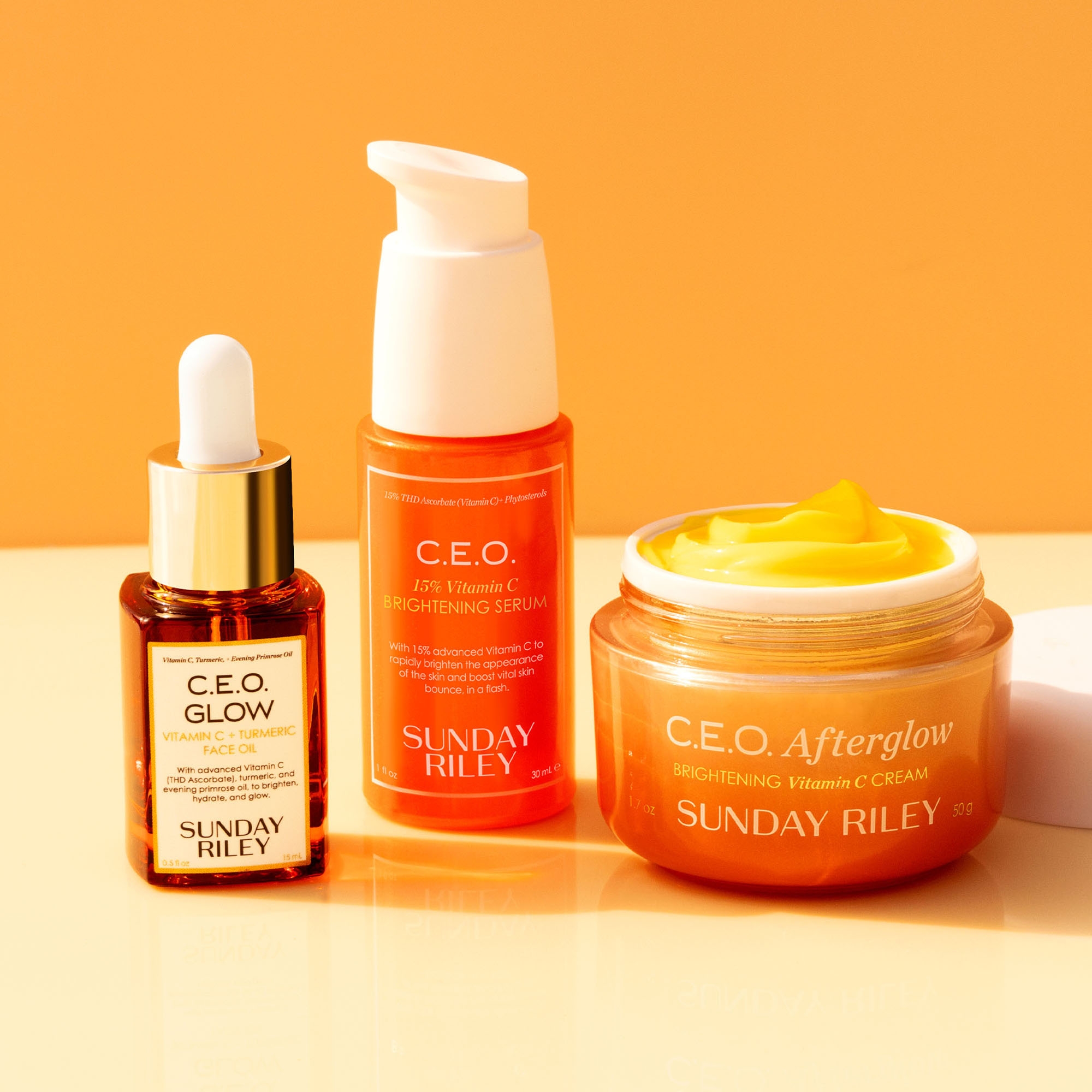 Sunday Riley hot Good Genes, A+ High-Dose Retinoid Serum, and CEO 15% Vitamin C Brig