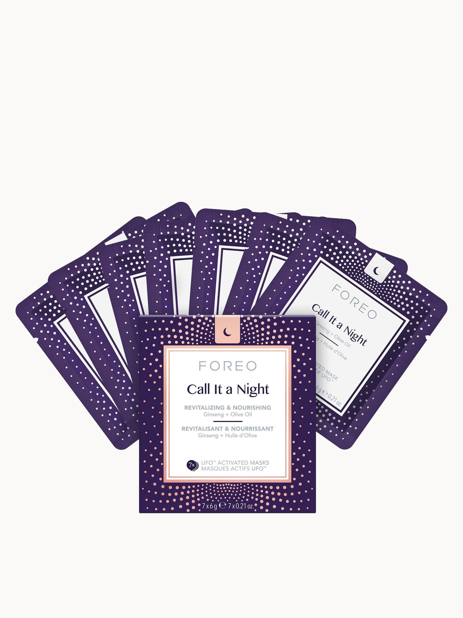 FOREO Call it a Night UFO/UFO Mini Nourishing and Revitalising Face Mask (7 Pack)