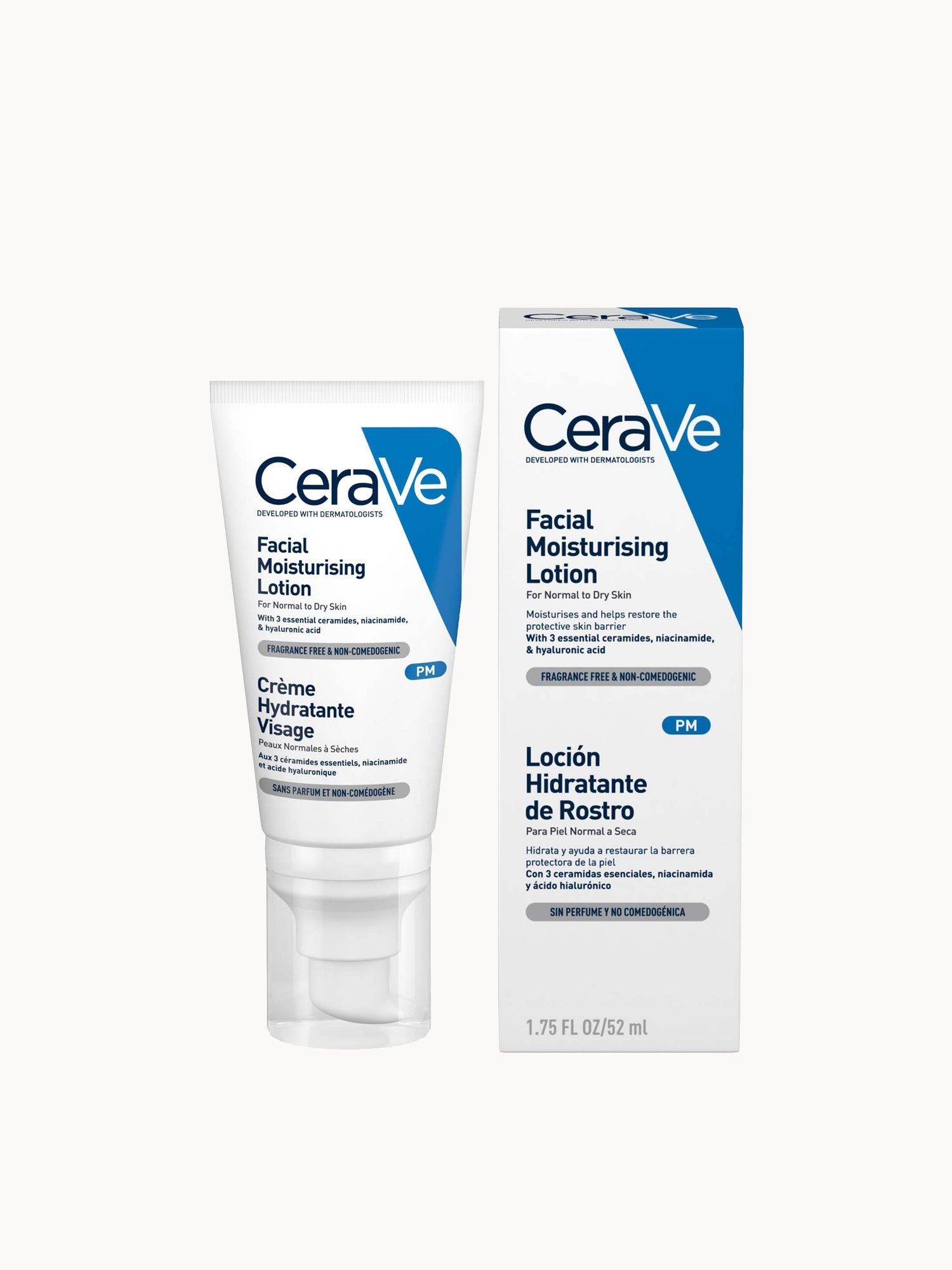 CeraVe PM Facial Moisturising Lotion with Ceramides for Normal to Dry Skin 52ml