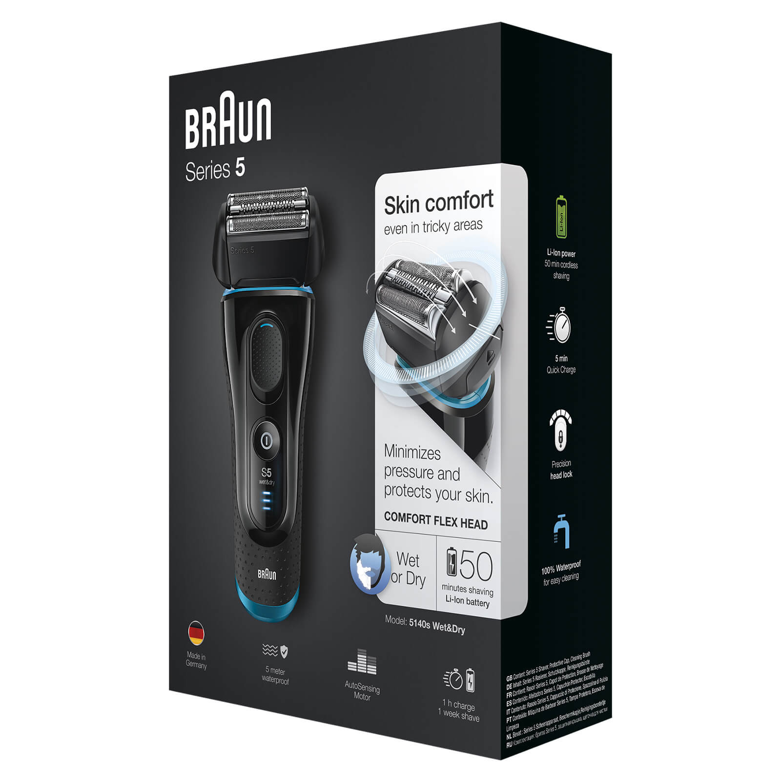 Braun Series 5 5140S Men's Electric Foil Shaver, Wet and Dry