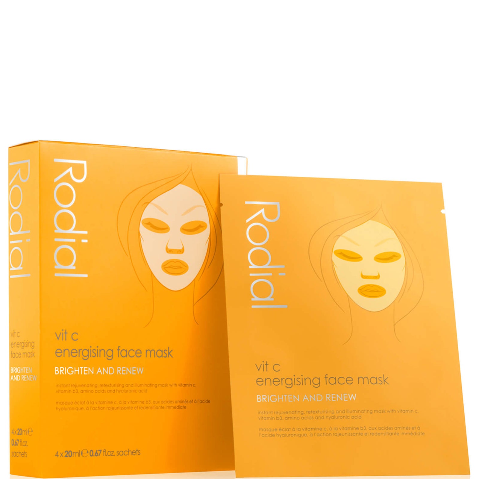 Rodial Mask Rodial Vitamin C Cellulose Sheet Mask (4 Pack) | LOOKFANTASTIC