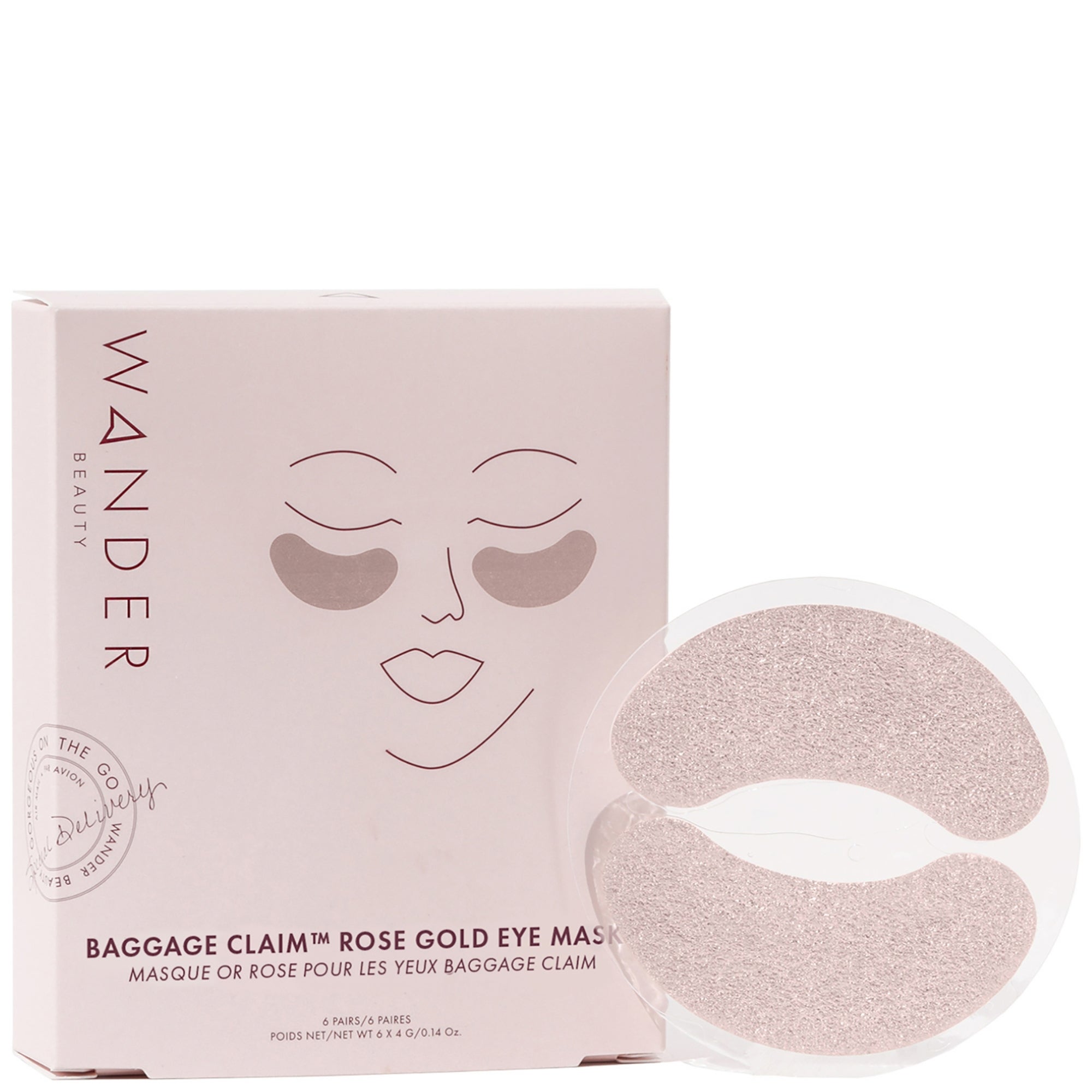 Â Wander Beauty Baggage Claim Eye Masks - Rose Gold (6 pair)