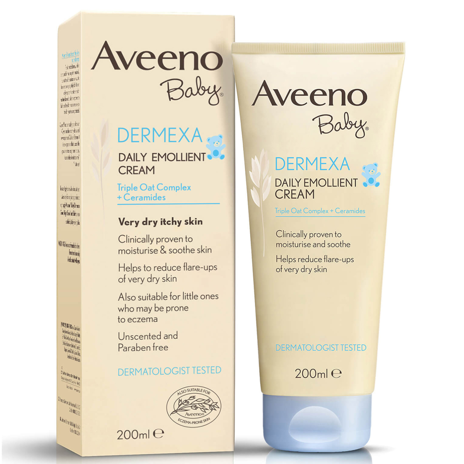 Dermexa Daily Emollient Cream  1x 300ml , Emollient Cream Enriched With Triple Oat Complex And Ceramides Soothing Relief From Dry Itchy Skin Prone~p112639998