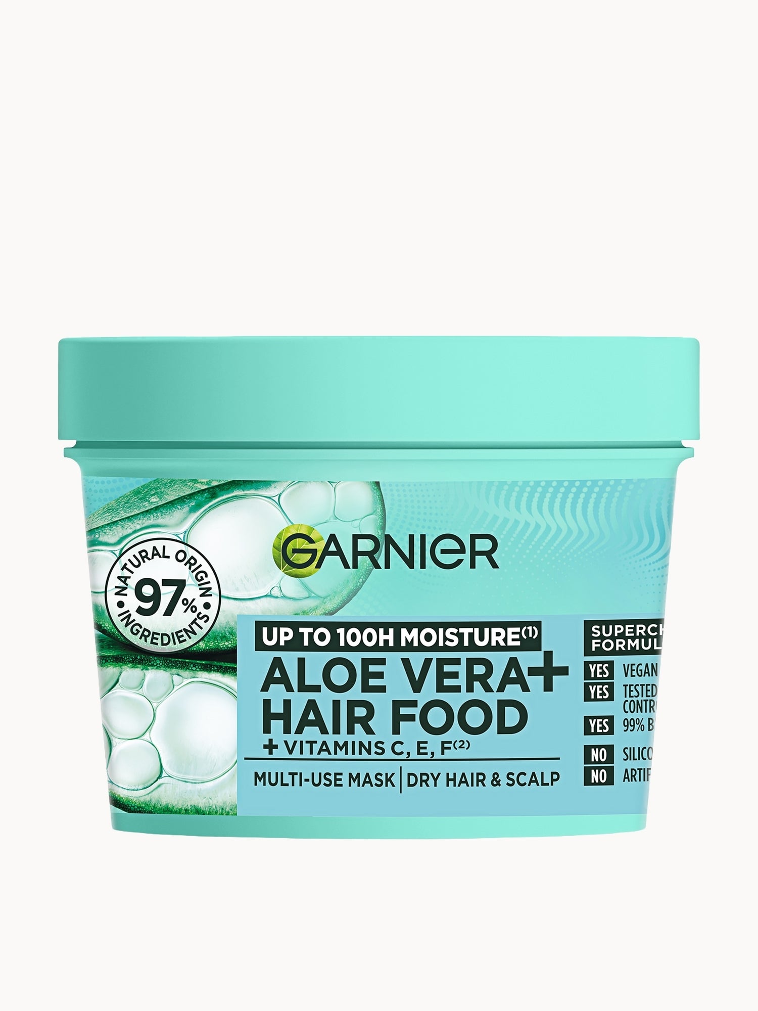 Garnier Hair Food Multi-Use Mask, Hydrating Aloe Vera, Quenching for Dehydrated Hair 400ml