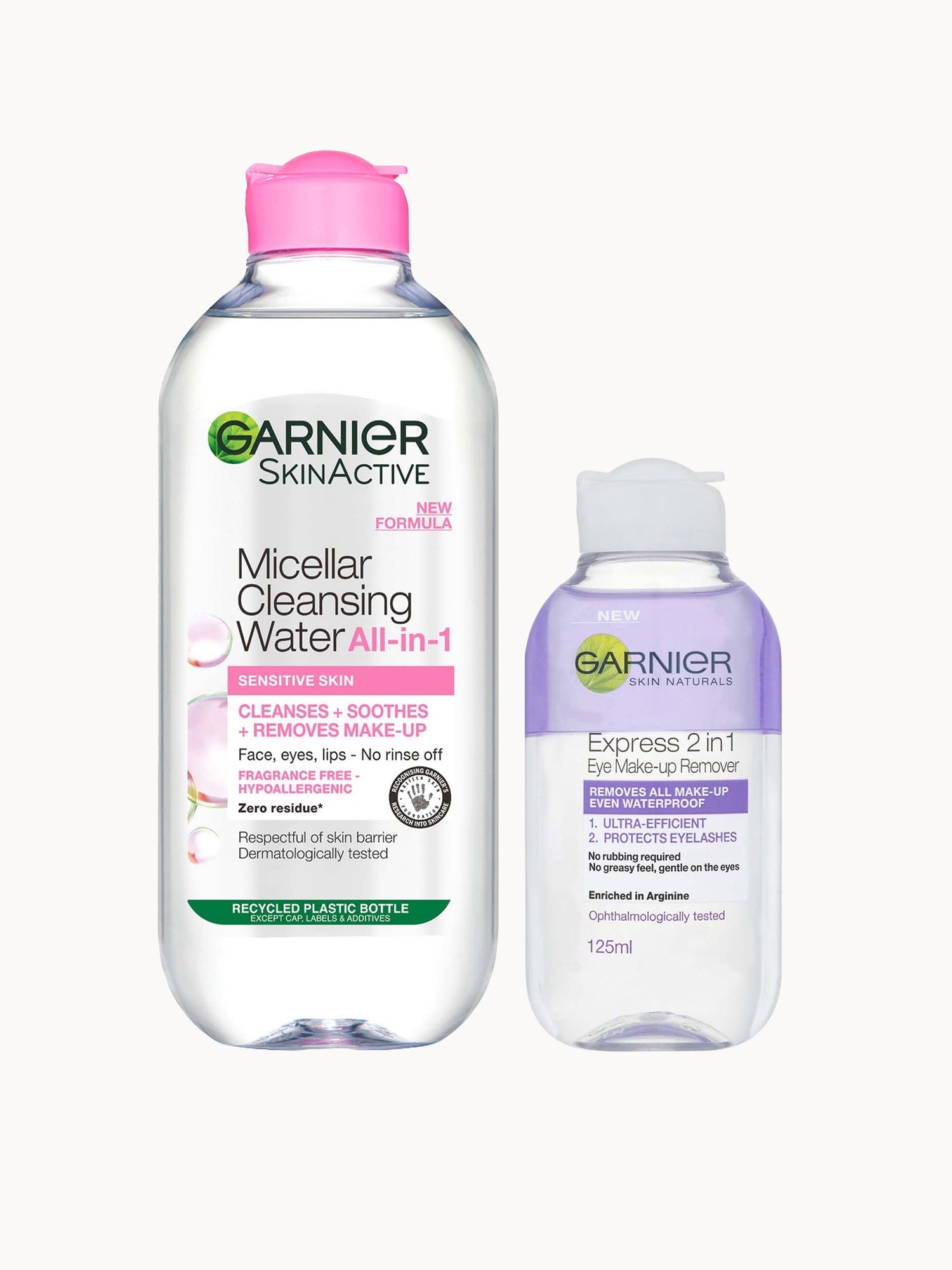 Garnier Face & Eye Cleansing Duo, Micellar Water and Eye Makeup Remover, for Sensitive Skin