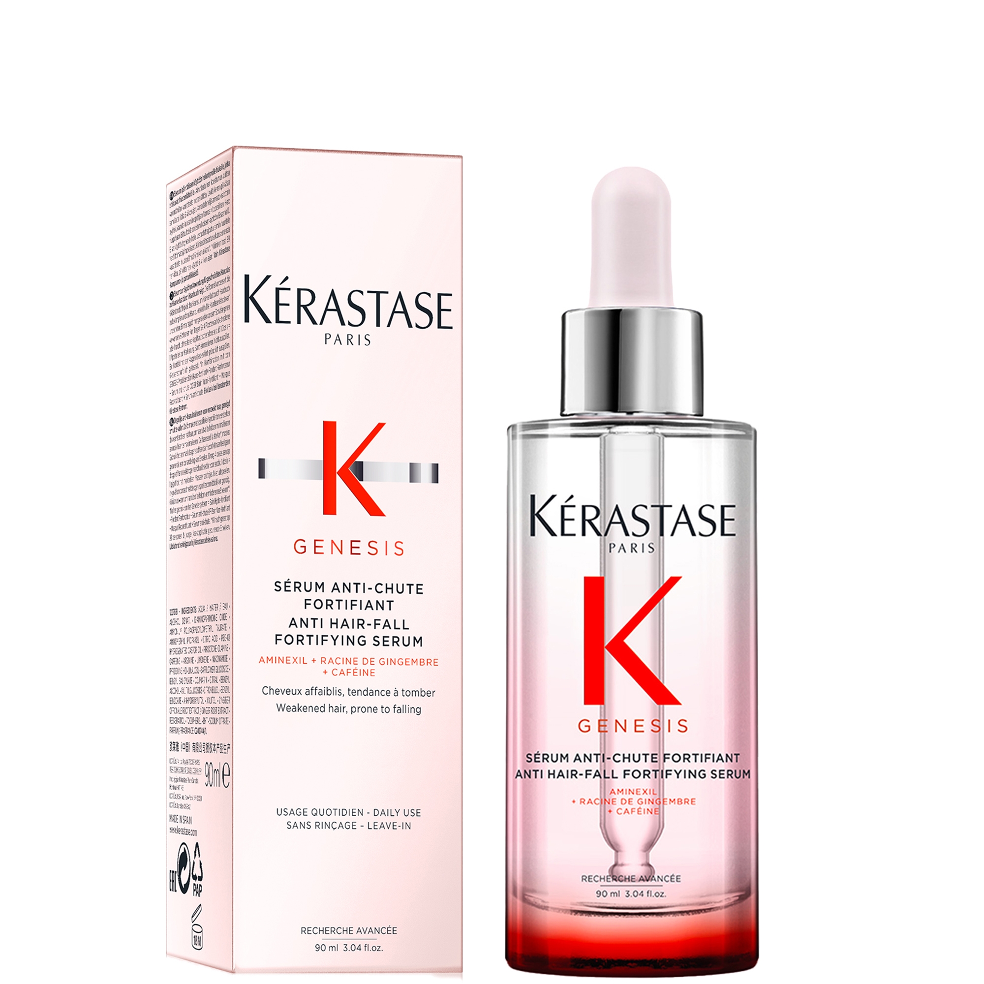 Kérastase Genesis Hair Serum, Leave-In Conditioner, For Hair Fall, With Caffeine, Anti-Chute Fortifiant, 90ml | LOOKFANTASTIC
